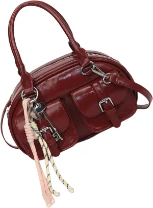 Women Shoulder Bag Stylish Top Handle Bag Crossbody Bag Ladies Satchel Bag PU Leather Handbag Simple Messengers Bag