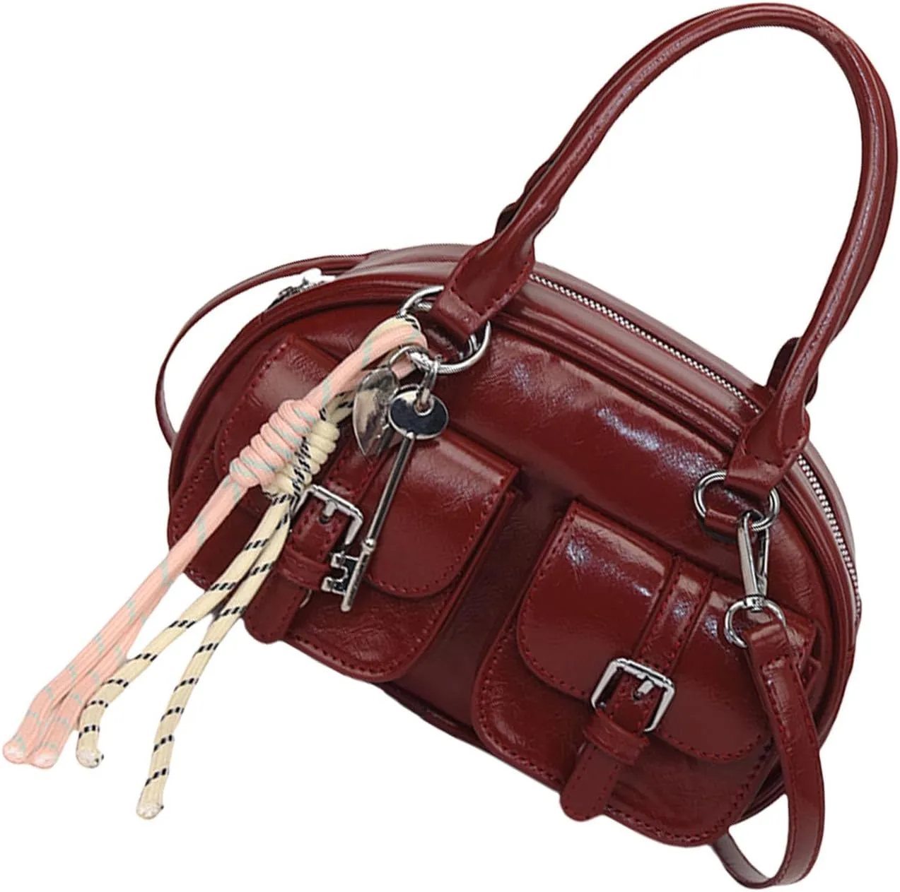 Women Shoulder Bag Stylish Top Handle Bag Crossbody Bag Ladies Satchel Bag PU Leather Handbag Simple Messengers Bag