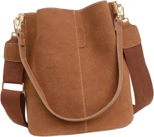 Women Shoulder Bag Trendy Handbag Autumn Winter Bucket Bag Retro Messengers Bag Casual Crossbody Bag for Daily Work