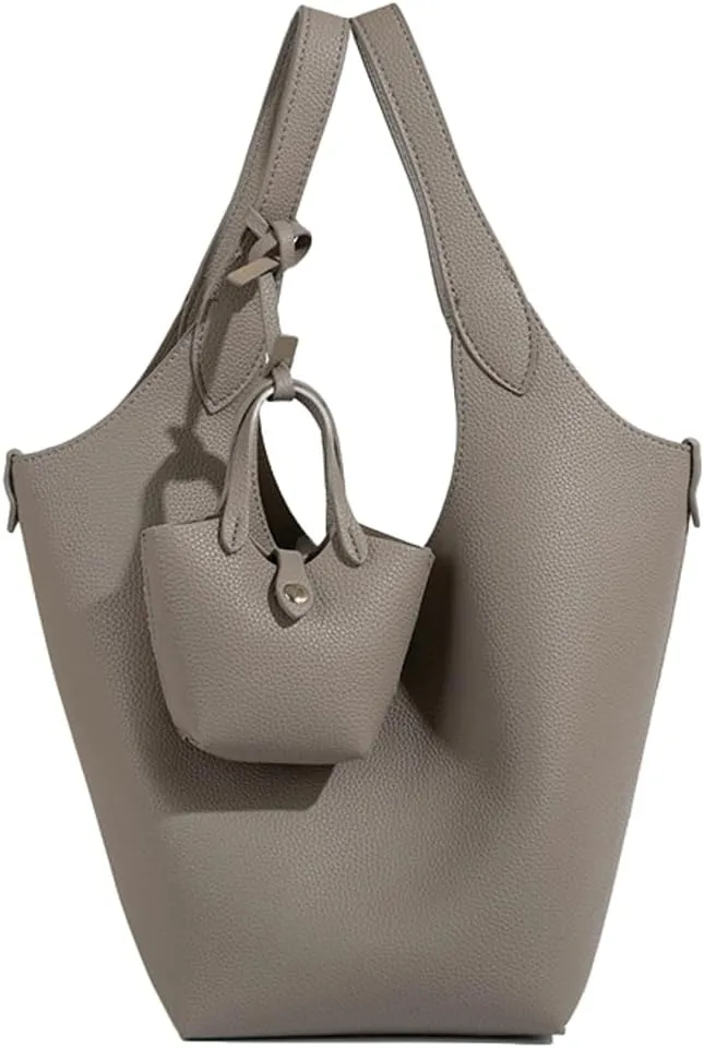 Women Trendy Bucket Shoulder Bag Vegan Leather Y2k Tote Crossbody Purse Large Working Handbags Top-handle Satchels