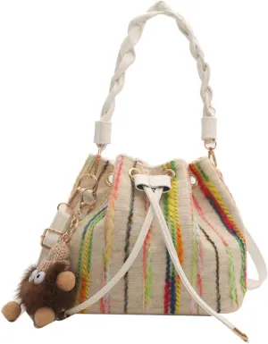 Women's Bucket Crossbody Bag, Small Drawstring Handbag, Girls Shopping Dating Bag, All Seasons, As Pics Show