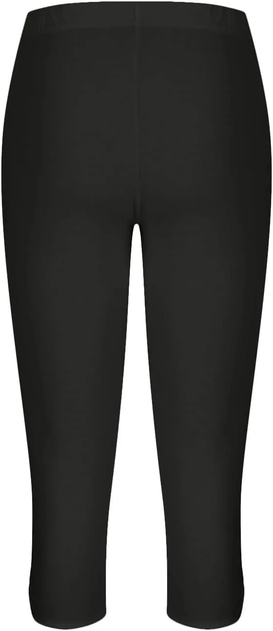 Womens Capri Leggings Summer Plus Size Capris Workout Yoga High Waisted Capri Pants Casual Pull On Capris with Pockets