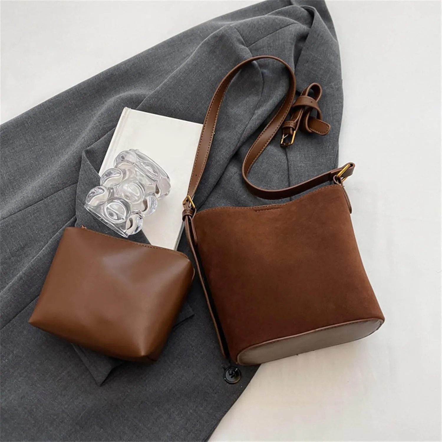 Womens Crossbody Bag PU Leather Shoulder Bag Messenger Bag Fashoin Bucket Bag Autumn Winter Shopping Dating Bag