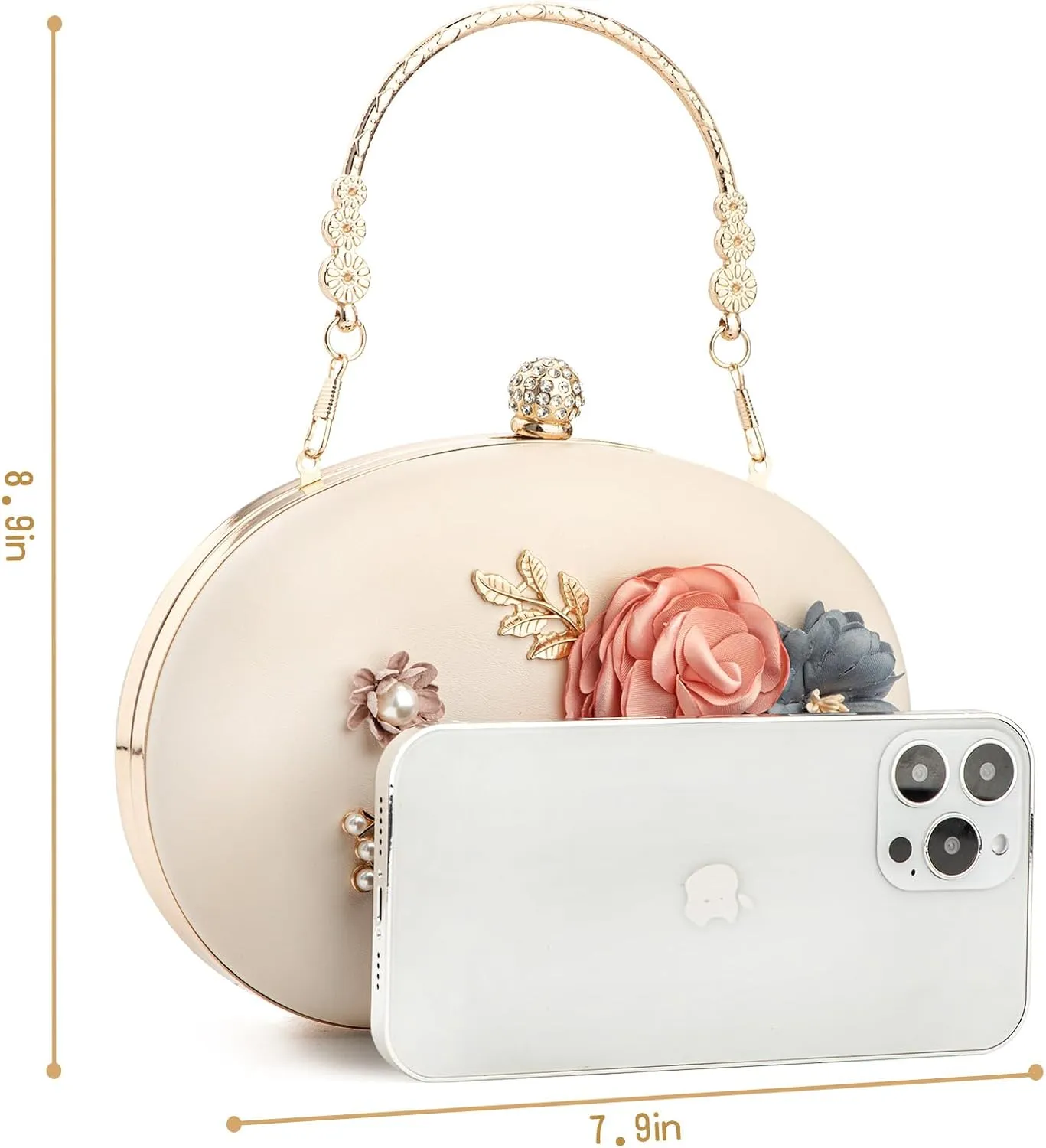 Women's Floral Clutch Evening Purse Flower Wedding Party Bag