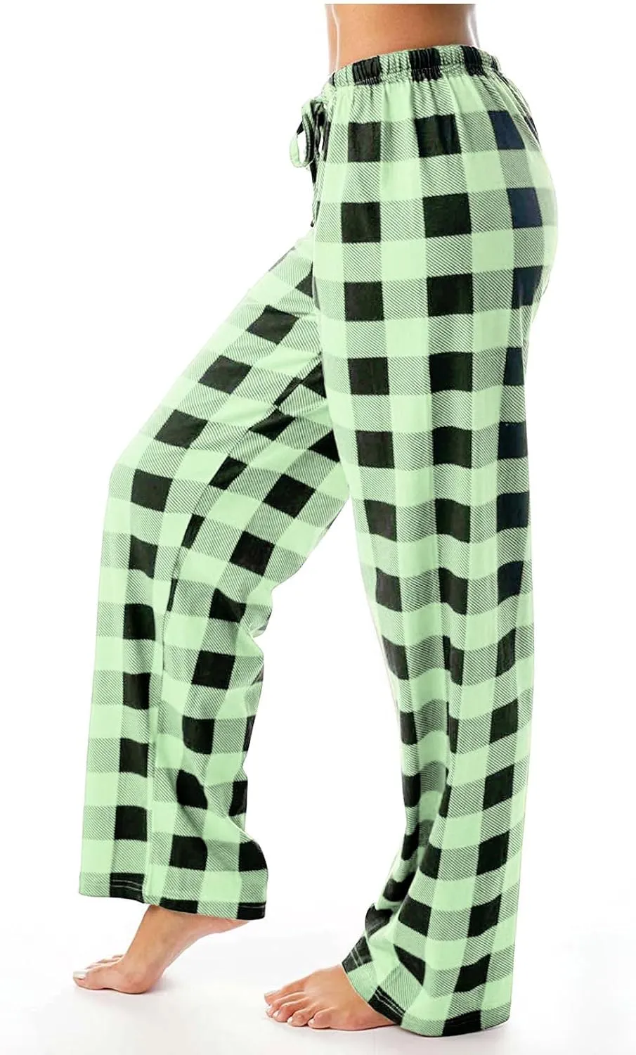 Womens Plaid Pajama Pants Sleepwear Loungewear High Waist Drawstring Long Pants Comfy Trousers Fall Fashion Clothes