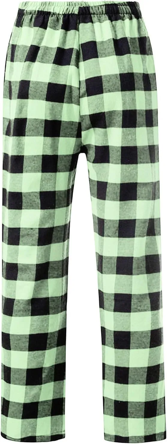 Womens Plaid Pajama Pants Sleepwear Loungewear High Waist Drawstring Long Pants Comfy Trousers Fall Fashion Clothes