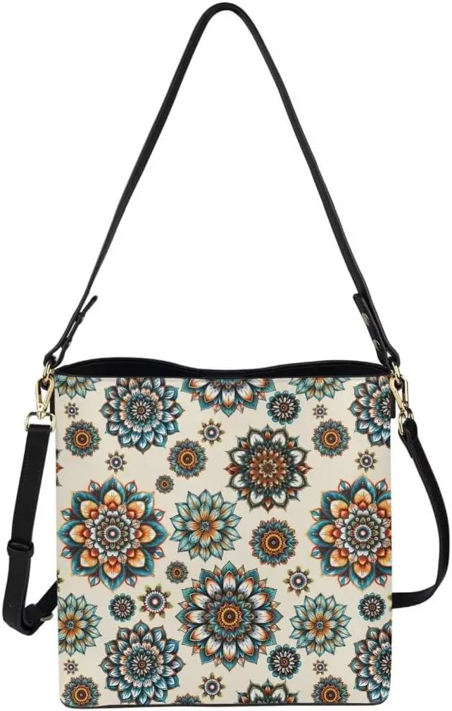Womens Purses and Handbags Soft Cross Body Bag Bucket Bag Satchels Shopping Work Travel Bag with Multiple Pockets