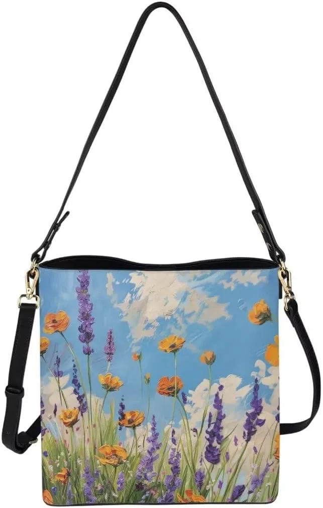 Womens Purses and Handbags Soft Cross Body Bag Bucket Bag Satchels Shopping Work Travel Bag with Multiple Pockets