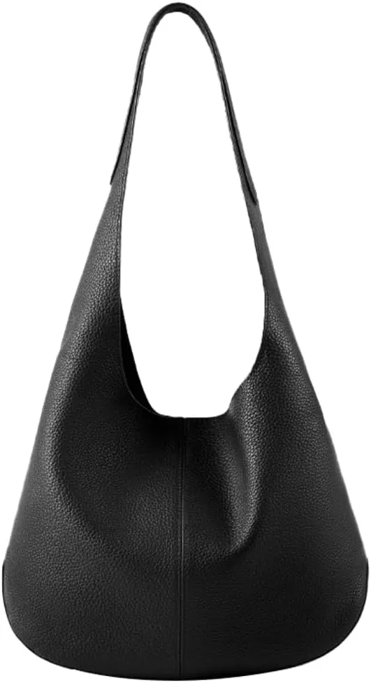Womens Soft Genuine Leather Bucket Shoulder Bags Large Tote Purse Casual Handbags Trendy Top Handle Satchels 2pcs