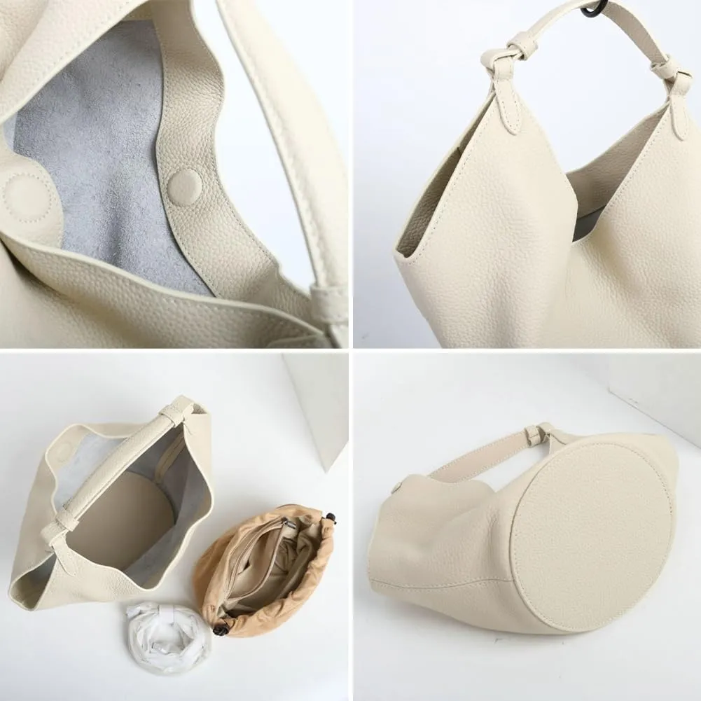 Womens Soft Genuine Leather Handbag Purse Small Shopping Crossbody Shoulder Bag Bucket Tote Bag Work Satchels