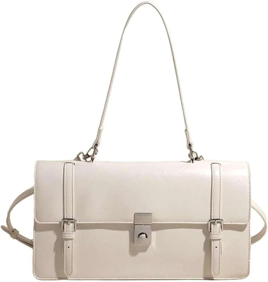 Womens Trendy Shoulder Crossbody Bag Y2k Vegan Leather Tote Purses Small Handbags Messenger Satchels with Buckle