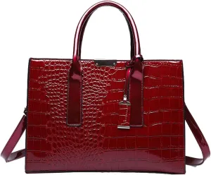 Womens Trendy Working Tote Bags Large Vegan Leather Shoulder Crossbody Purse Handbags Crocodile Satchels 2025