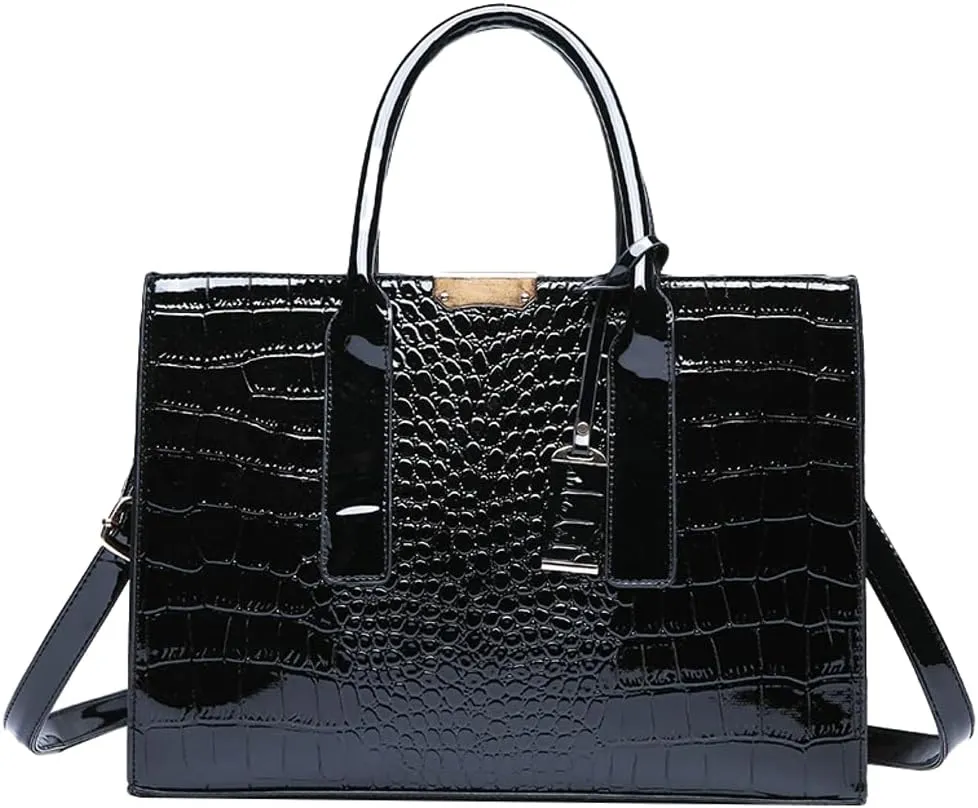 Womens Trendy Working Tote Bags Large Vegan Leather Shoulder Crossbody Purse Handbags Crocodile Satchels 2025