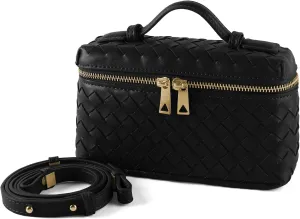 Woven Shoulder Bags for Women, Crossbody Bag Cute Satchels Clutch Purses Top-Handle Tote Handbag