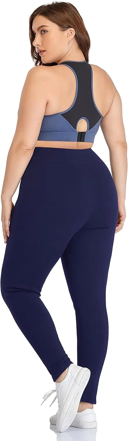 ZERDOCEAN Women's Plus Size High Waist Fleece Lined Leggings Winter Thermal Workout Yoga Pants