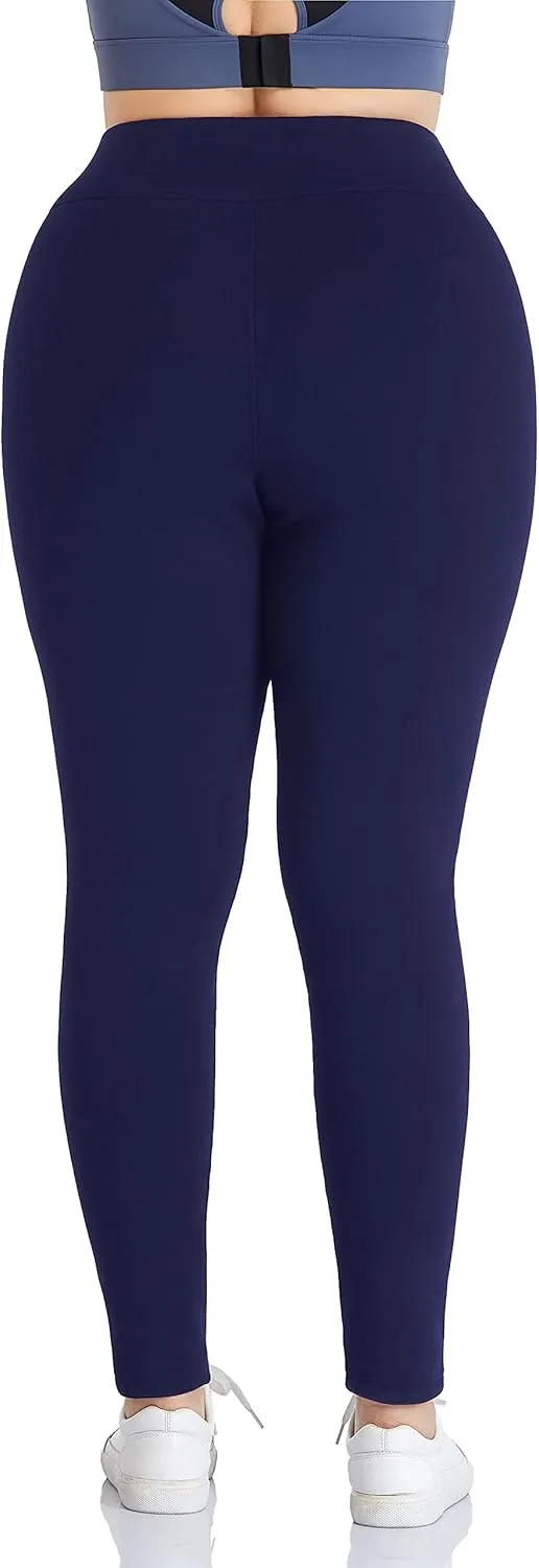ZERDOCEAN Women's Plus Size High Waist Fleece Lined Leggings Winter Thermal Workout Yoga Pants